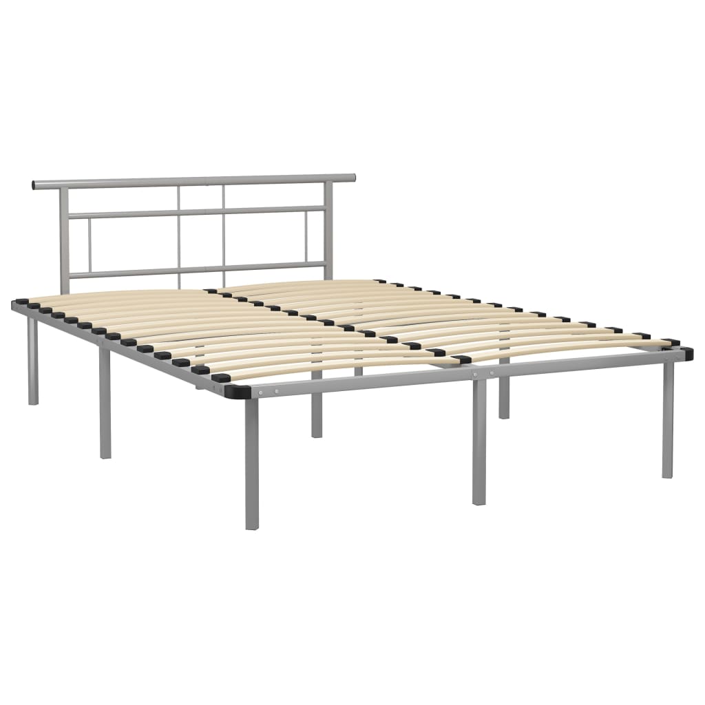 Bedframe zonder matras metaal grijs 140x200 cm is nu te koop bij PeponiXL, paradijselijk wonen!