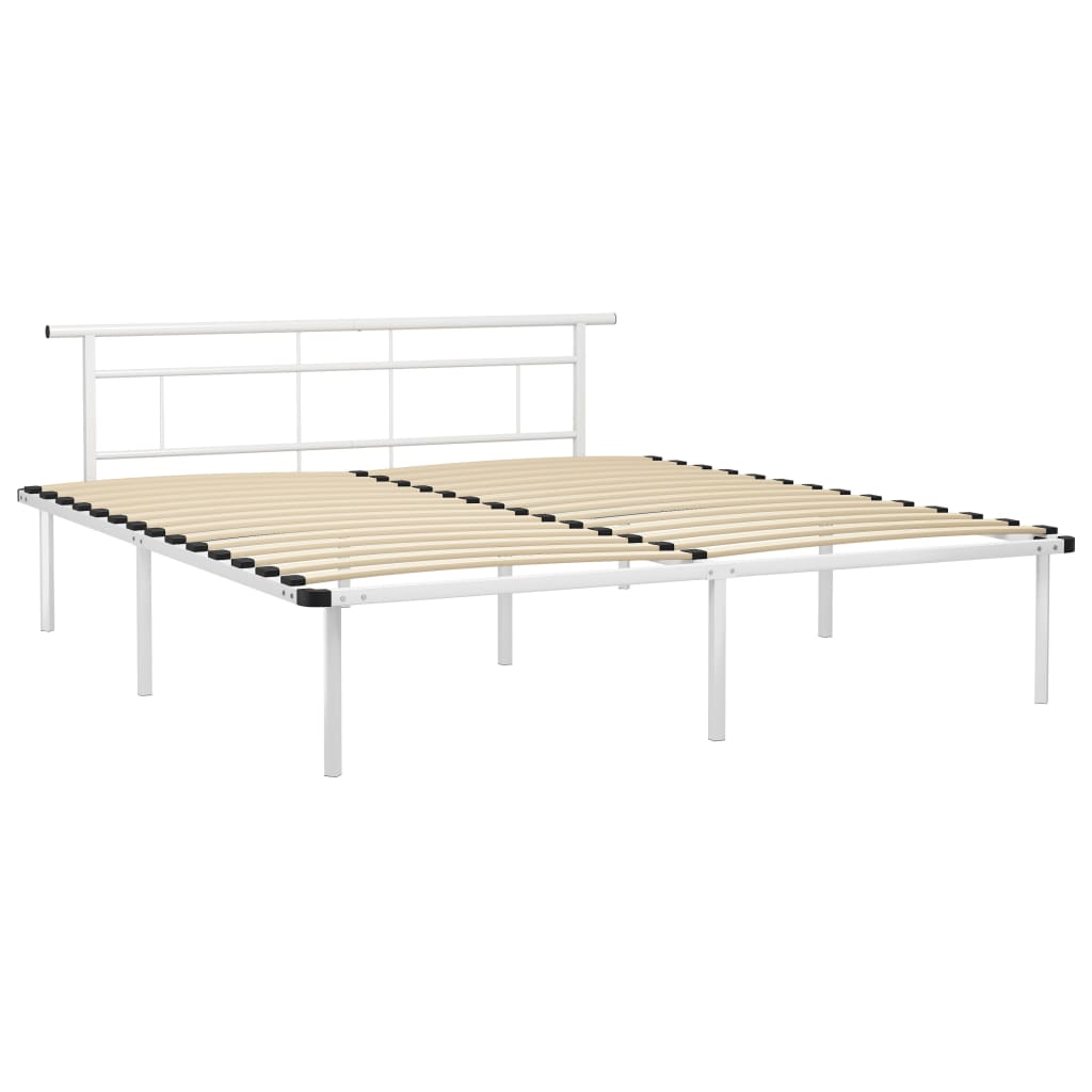 Bedframe metaal wit 200x200 cm is nu te koop bij PeponiXL, paradijselijk wonen!