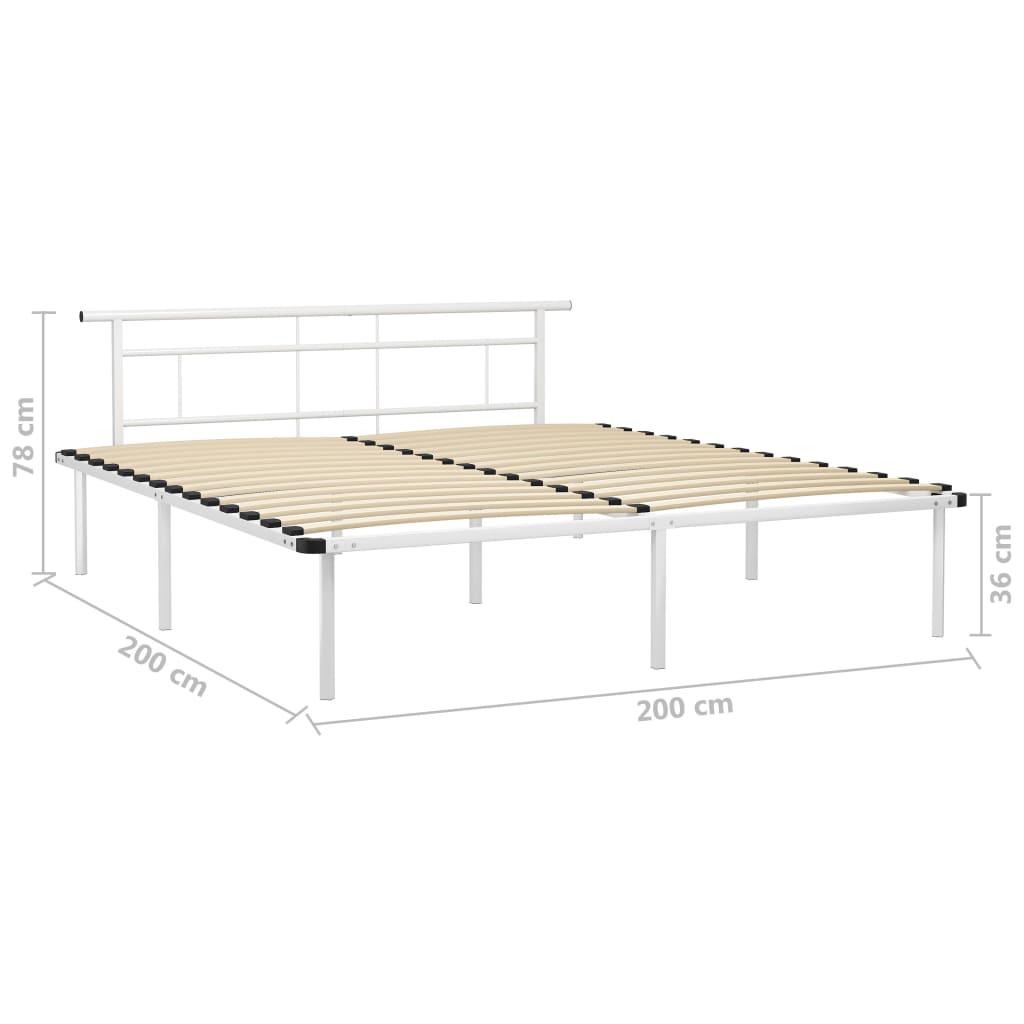Bedframe metaal wit 200x200 cm is nu te koop bij PeponiXL, paradijselijk wonen!