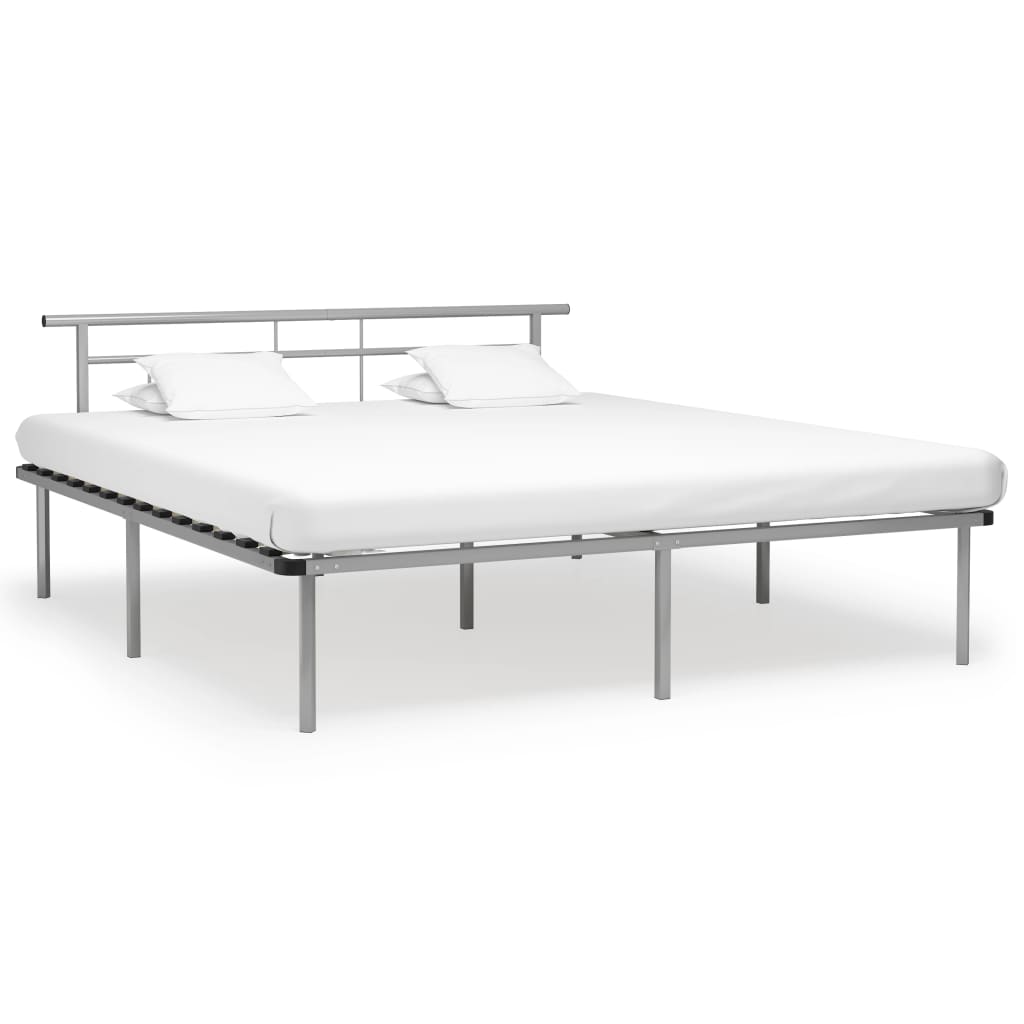 Bedframe metaal grijs 200x200 cm is nu te koop bij PeponiXL, paradijselijk wonen!