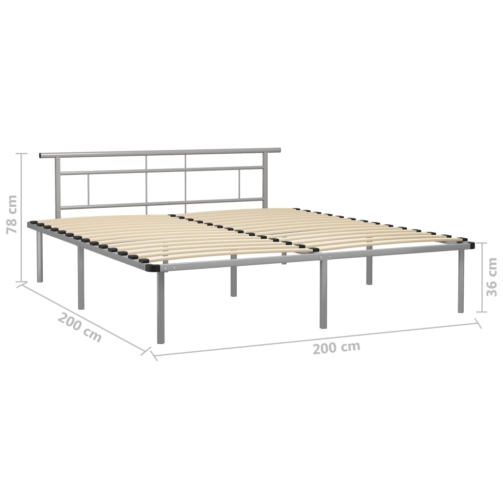Bedframe metaal grijs 200x200 cm is nu te koop bij PeponiXL, paradijselijk wonen!