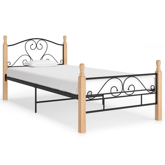 Bedframe metaal zwart 90x200 cm is nu te koop bij PeponiXL, paradijselijk wonen!