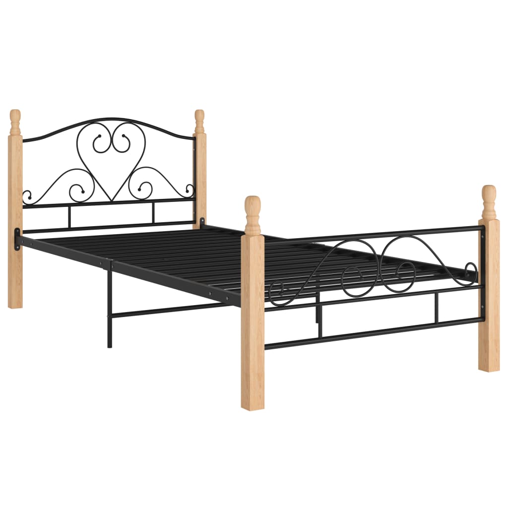 Bedframe metaal zwart 90x200 cm is nu te koop bij PeponiXL, paradijselijk wonen!