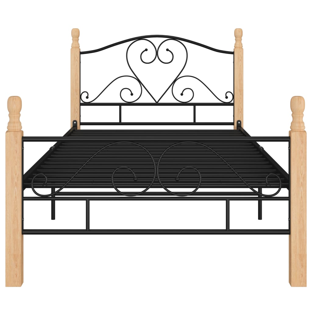 Bedframe metaal zwart 90x200 cm is nu te koop bij PeponiXL, paradijselijk wonen!