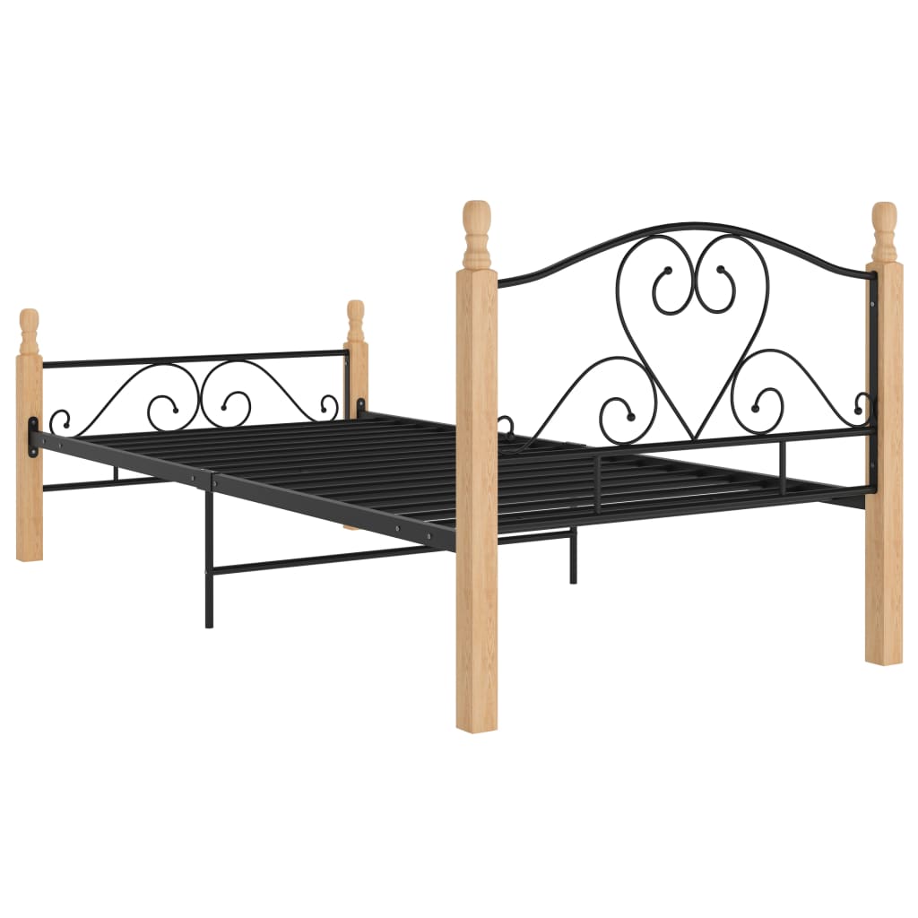 Bedframe metaal zwart 90x200 cm is nu te koop bij PeponiXL, paradijselijk wonen!