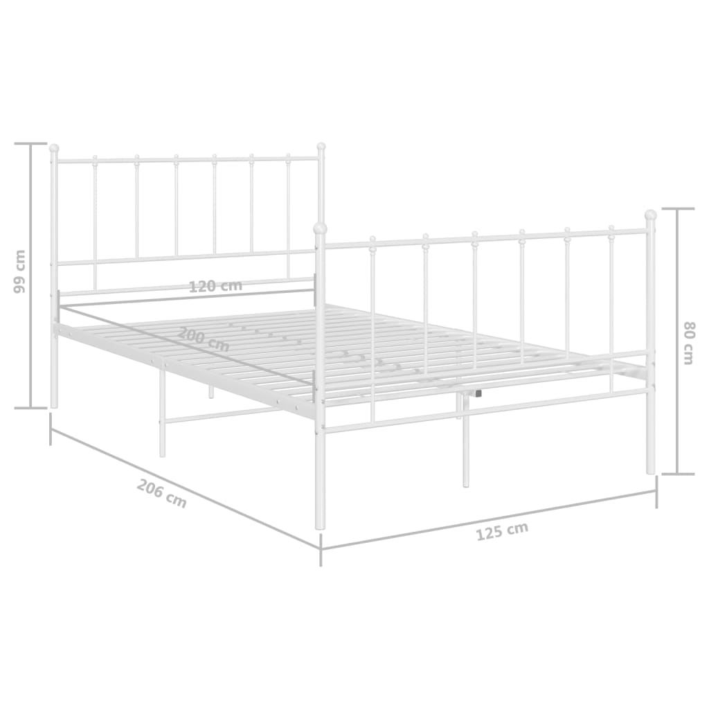 Bedframe metaal wit 120x200 cm is nu te koop bij PeponiXL, paradijselijk wonen!