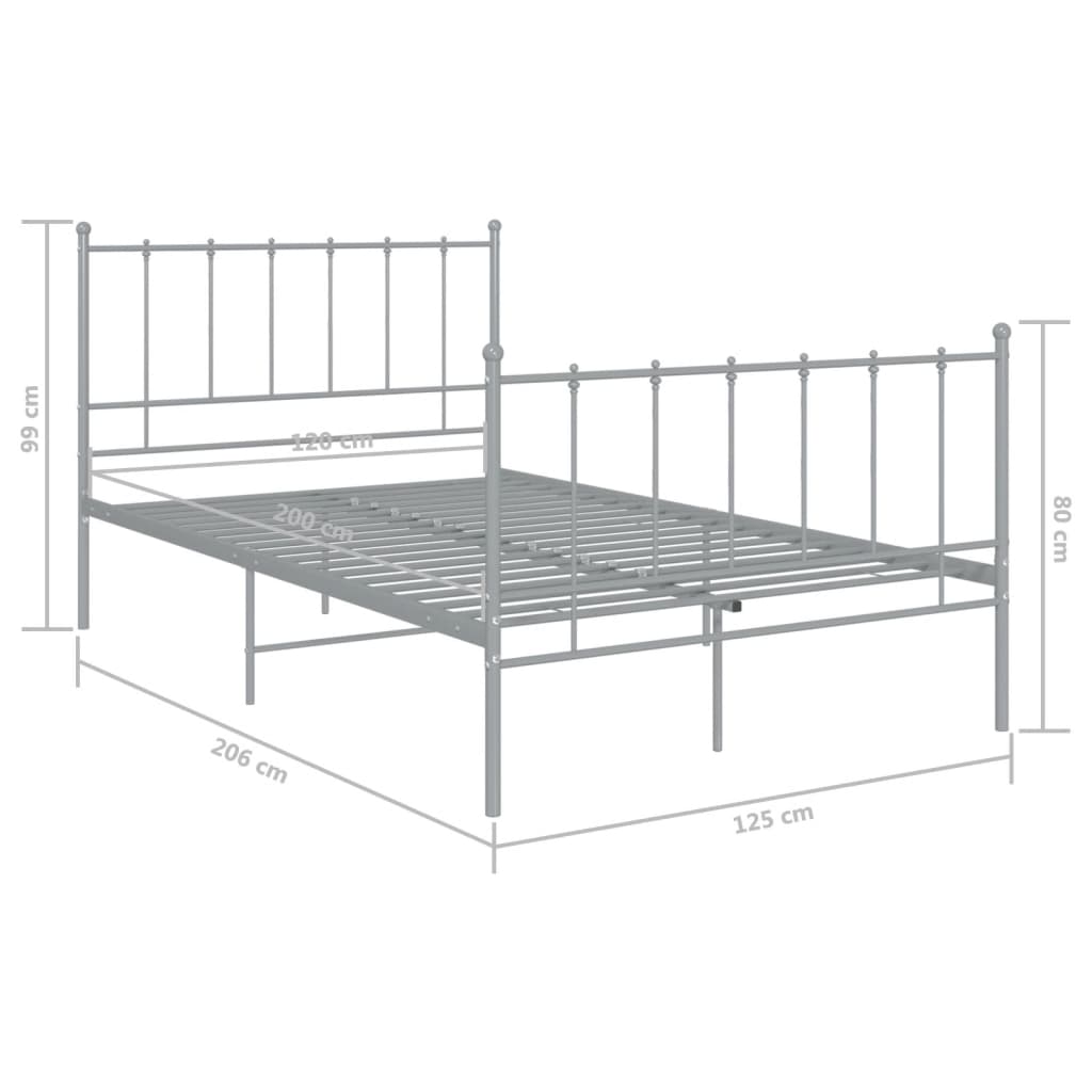 Bedframe metaal grijs 120x200 cm is nu te koop bij PeponiXL, paradijselijk wonen!