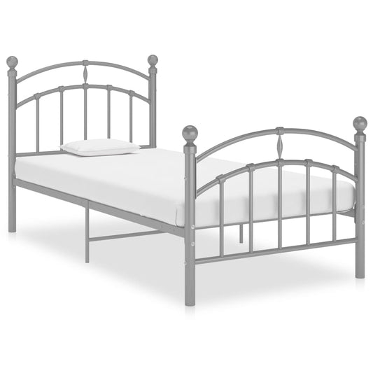 Bedframe metaal grijs 90x200 cm is nu te koop bij PeponiXL, paradijselijk wonen!