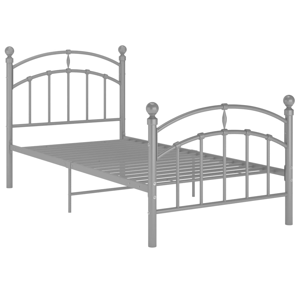 Bedframe metaal grijs 90x200 cm is nu te koop bij PeponiXL, paradijselijk wonen!