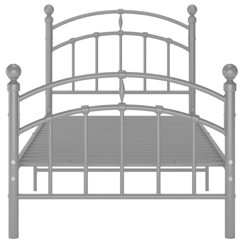 Bedframe metaal grijs 90x200 cm is nu te koop bij PeponiXL, paradijselijk wonen!
