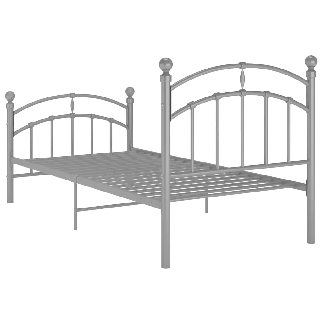Bedframe metaal grijs 90x200 cm is nu te koop bij PeponiXL, paradijselijk wonen!