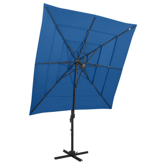 Parasol 4-laags met aluminium paal 250x250 cm azuurblauw is nu te koop bij PeponiXL, paradijselijk wonen!