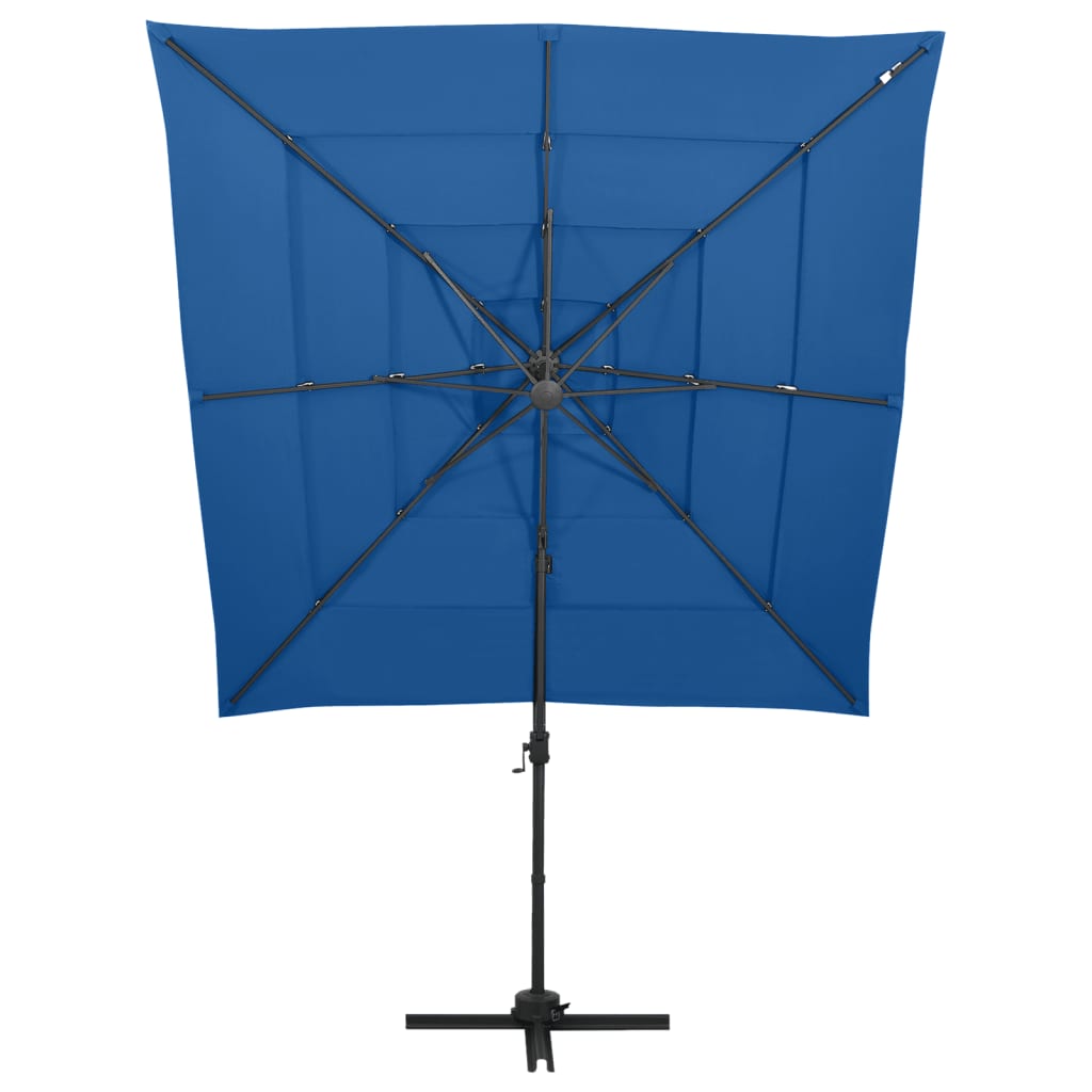 Parasol 4-laags met aluminium paal 250x250 cm azuurblauw is nu te koop bij PeponiXL, paradijselijk wonen!
