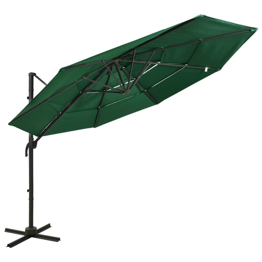 Parasol 4-laags met aluminium paal 3x3 m groen is nu te koop bij PeponiXL, paradijselijk wonen!
