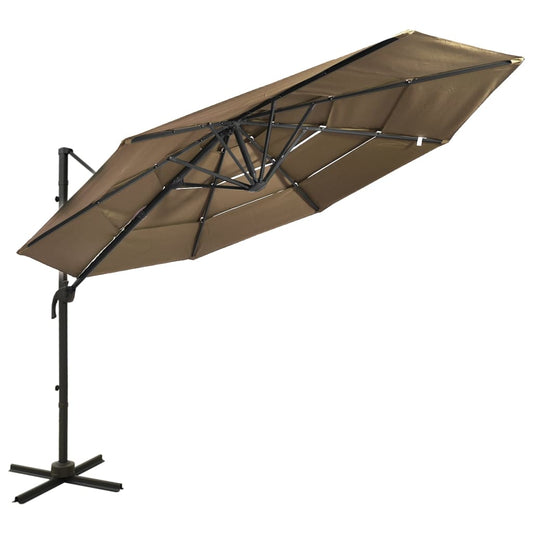 Parasol 4-laags met aluminium paal 3x3 m taupe is nu te koop bij PeponiXL, paradijselijk wonen!