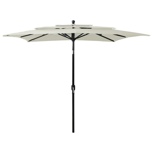 Parasol 3-laags met aluminium paal 2,5x2,5 m zandkleurig is nu te koop bij PeponiXL, paradijselijk wonen!