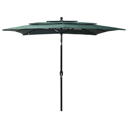 Parasol 3-laags met aluminium paal 2,5x2,5 m groen is nu te koop bij PeponiXL, paradijselijk wonen!