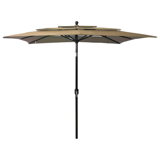 Parasol 3-laags met aluminium paal 2,5x2,5 m taupe is nu te koop bij PeponiXL, paradijselijk wonen!