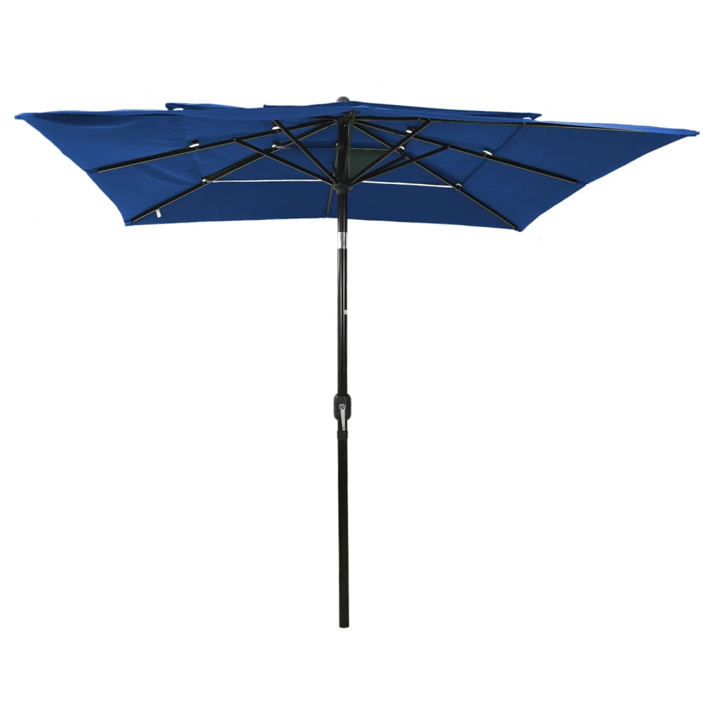 Parasol 3-laags met aluminium paal 2,5x2,5 m azuurblauw is nu te koop bij PeponiXL, paradijselijk wonen!