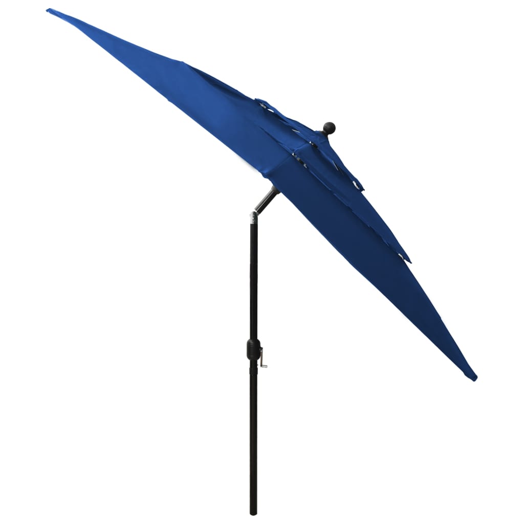 Parasol 3-laags met aluminium paal 2,5x2,5 m azuurblauw is nu te koop bij PeponiXL, paradijselijk wonen!