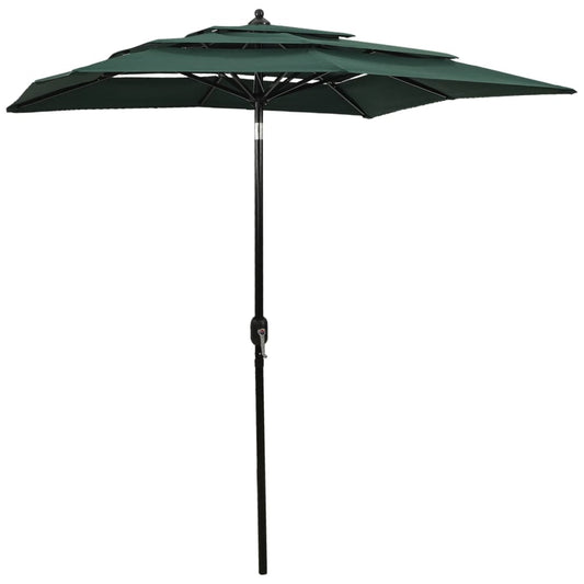 Parasol 3-laags met aluminium paal 2x2 m groen is nu te koop bij PeponiXL, paradijselijk wonen!