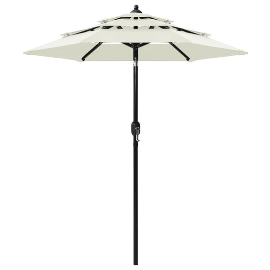 Parasol 3-laags met aluminium paal 2 m zandkleurig is nu te koop bij PeponiXL, paradijselijk wonen!