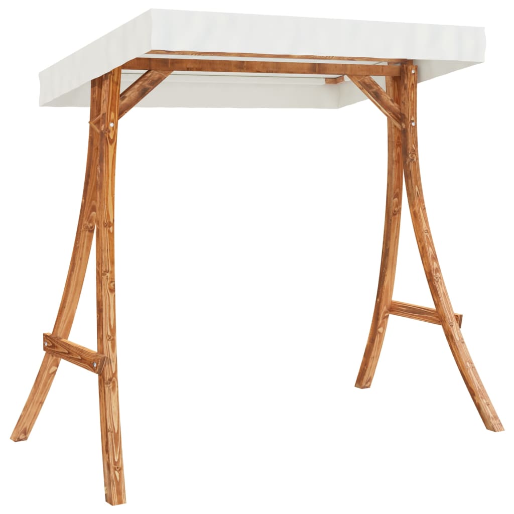 Schommelframe met crèmekleur dak gebogen hout met teakafwerking is nu te koop bij PeponiXL, paradijselijk wonen!