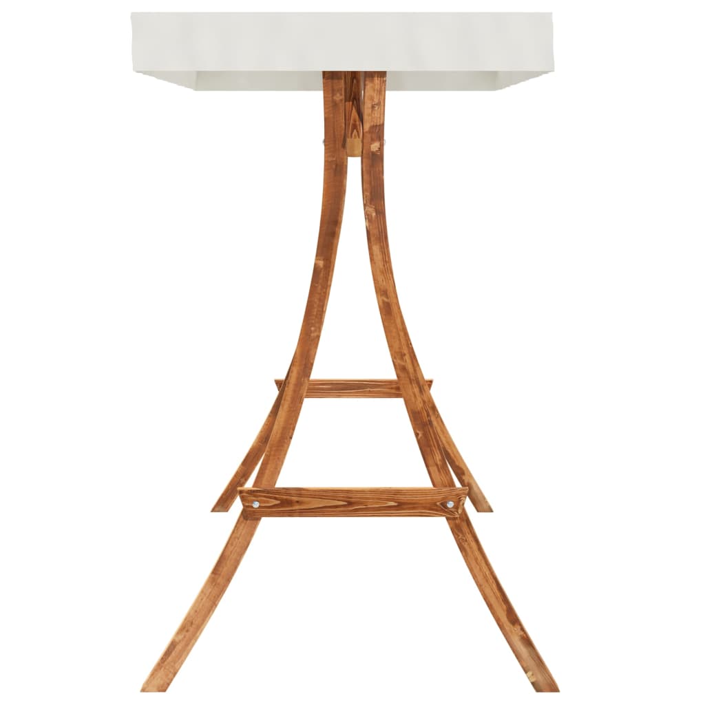 Schommelframe met crèmekleur dak gebogen hout met teakafwerking is nu te koop bij PeponiXL, paradijselijk wonen!