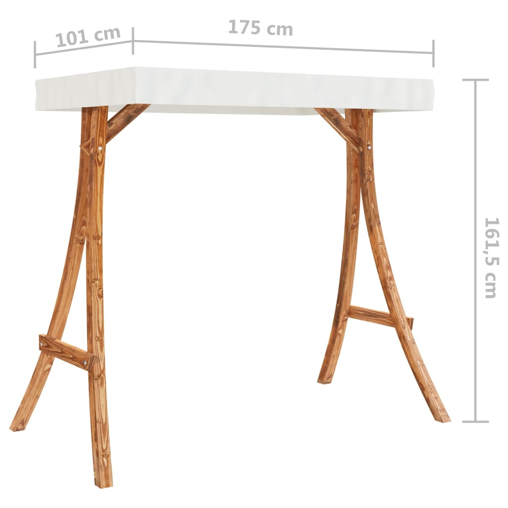 Schommelframe met crèmekleur dak gebogen hout met teakafwerking is nu te koop bij PeponiXL, paradijselijk wonen!