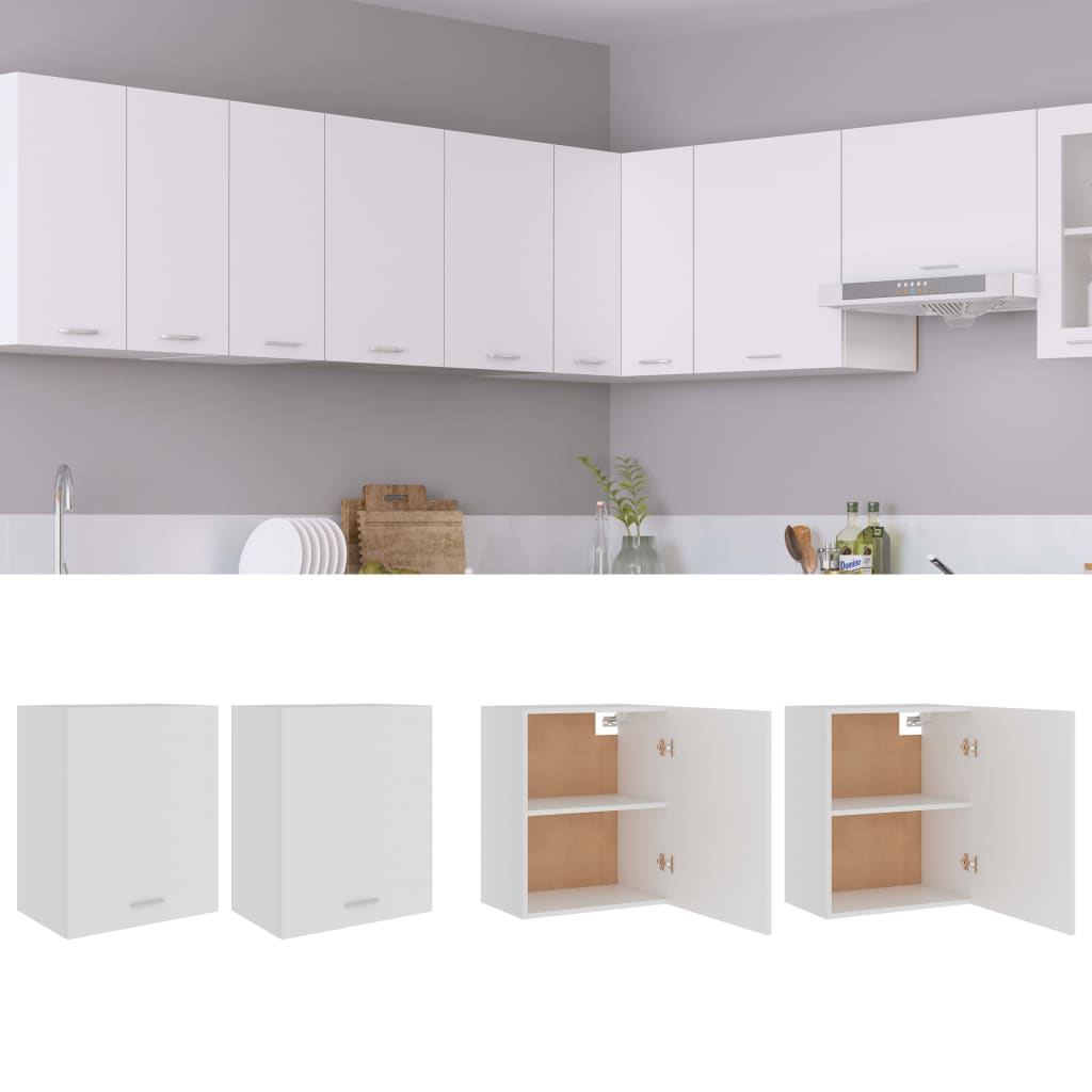 Bovenkasten 2 st Lyon 50x31x60 cm bewerkt hout wit is nu te koop bij PeponiXL, paradijselijk wonen!