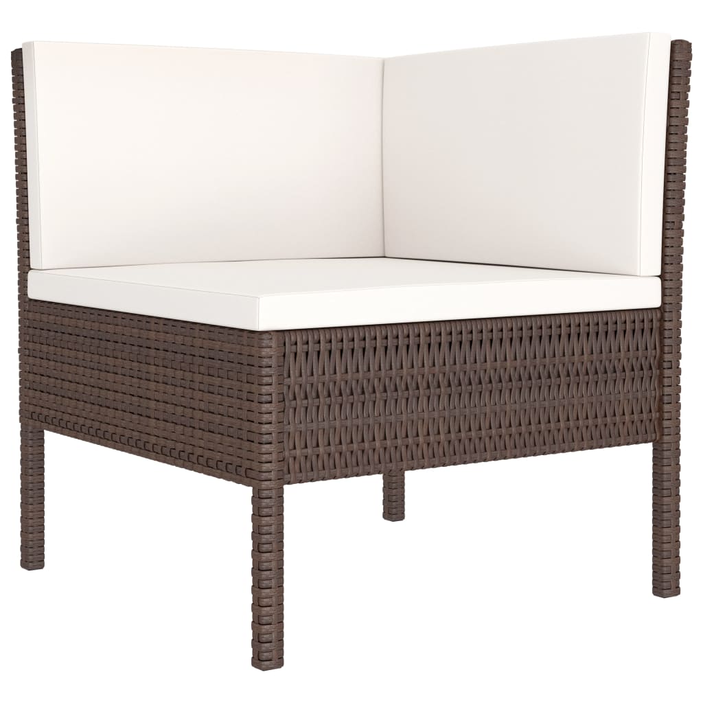 6-delige Loungeset met kussens poly rattan bruin is nu te koop bij PeponiXL, paradijselijk wonen!