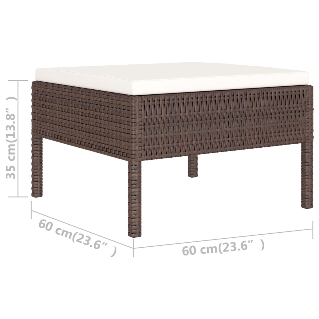 6-delige Loungeset met kussens poly rattan bruin is nu te koop bij PeponiXL, paradijselijk wonen!