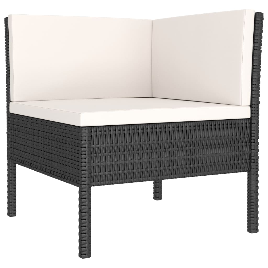 6-delige Loungeset met kussens poly rattan zwart is nu te koop bij PeponiXL, paradijselijk wonen!