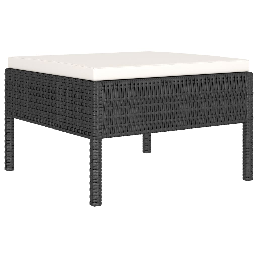 6-delige Loungeset met kussens poly rattan zwart is nu te koop bij PeponiXL, paradijselijk wonen!