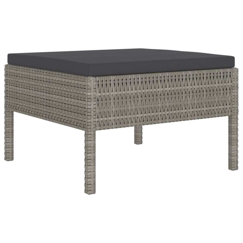 6-delige Loungeset met kussens poly rattan grijs is nu te koop bij PeponiXL, paradijselijk wonen!