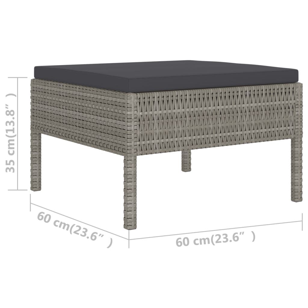 6-delige Loungeset met kussens poly rattan grijs is nu te koop bij PeponiXL, paradijselijk wonen!