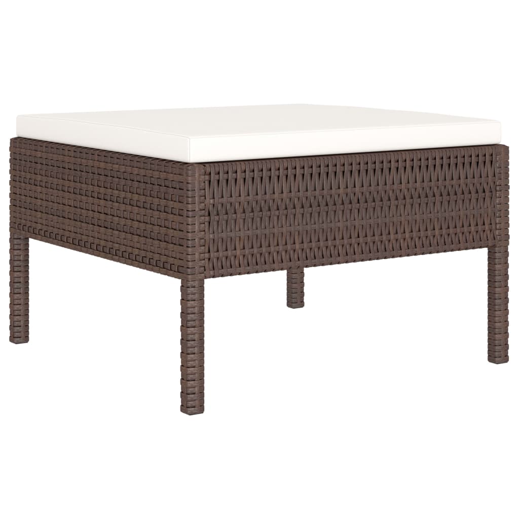 4-delige Loungeset met kussens poly rattan bruin is nu te koop bij PeponiXL, paradijselijk wonen!