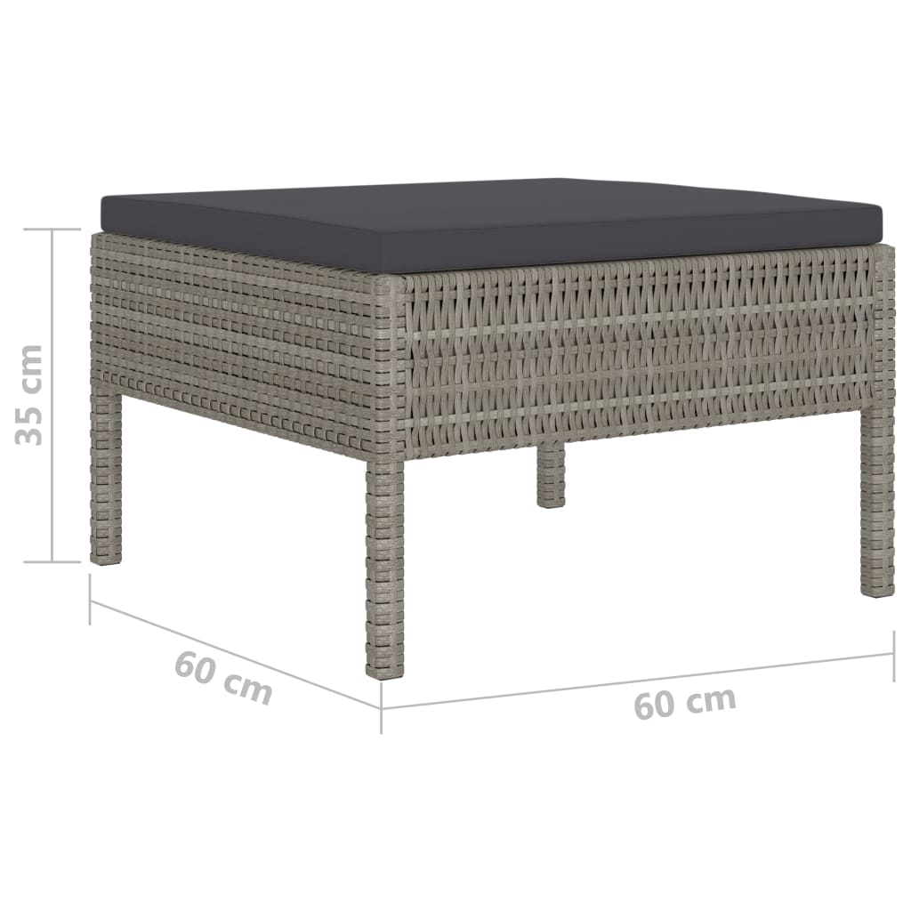 4-delige Loungeset met kussens poly rattan grijs is nu te koop bij PeponiXL, paradijselijk wonen!