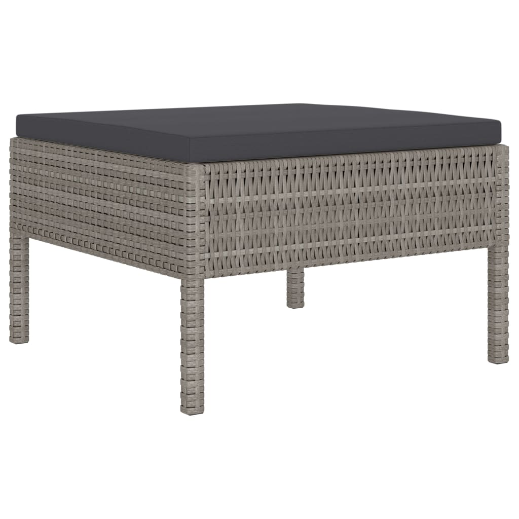 10-delige Loungeset met kussens poly rattan grijs is nu te koop bij PeponiXL, paradijselijk wonen!