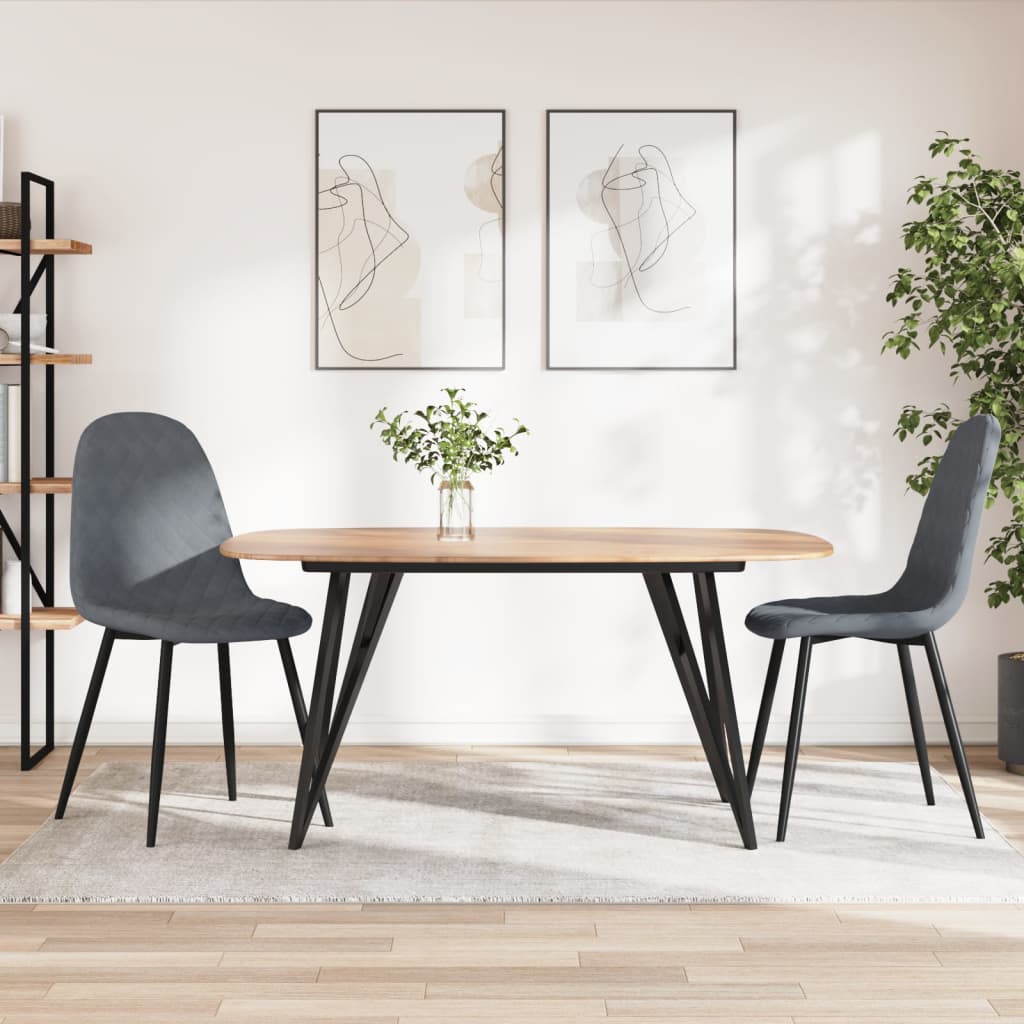 Eetkamerstoelen 2 st fluweel donkergrijs is nu te koop bij PeponiXL, paradijselijk wonen!