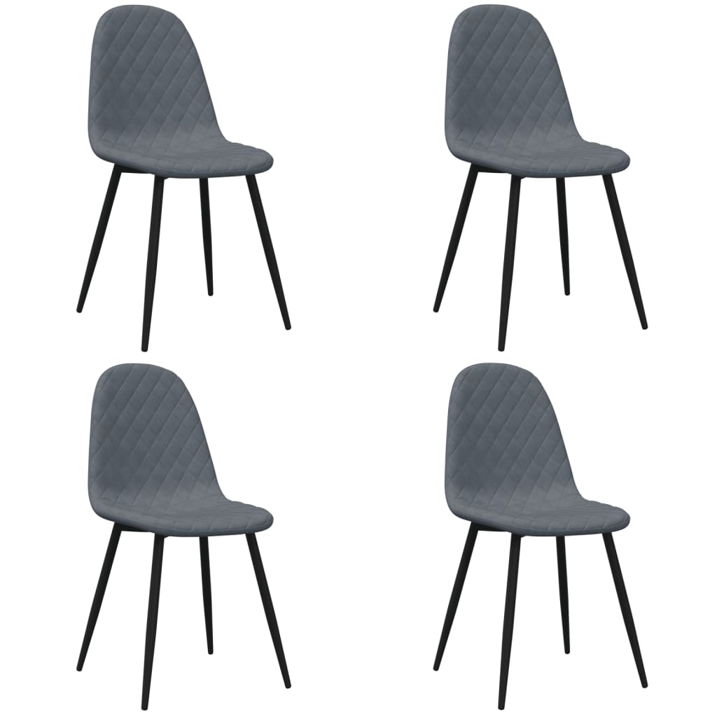 Eetkamerstoelen 4 st fluweel donkergrijs is nu te koop bij PeponiXL, paradijselijk wonen!