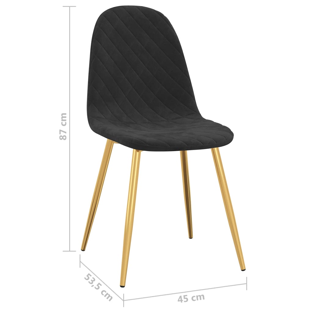 Eetkamerstoelen 2 st fluweel zwart is nu te koop bij PeponiXL, paradijselijk wonen!