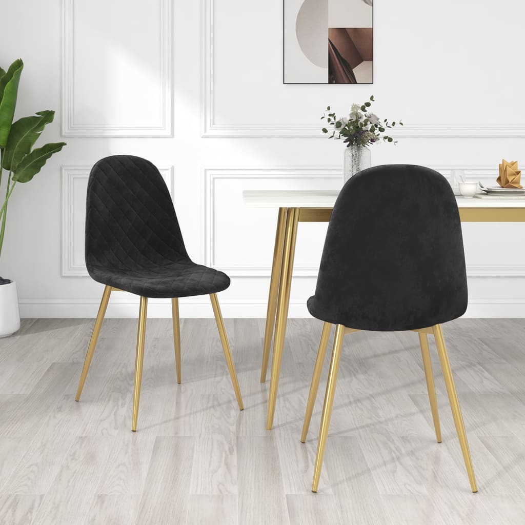 Eetkamerstoelen 2 st fluweel zwart is nu te koop bij PeponiXL, paradijselijk wonen!