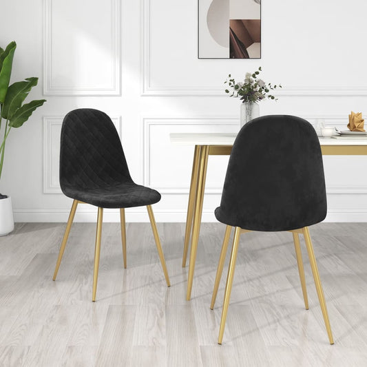 Eetkamerstoelen 2 st fluweel zwart is nu te koop bij PeponiXL, paradijselijk wonen!