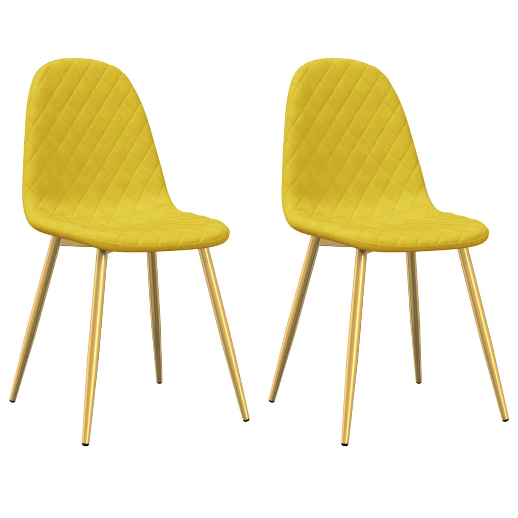 Eetkamerstoelen 2 st fluweel mosterdgeel is nu te koop bij PeponiXL, paradijselijk wonen!