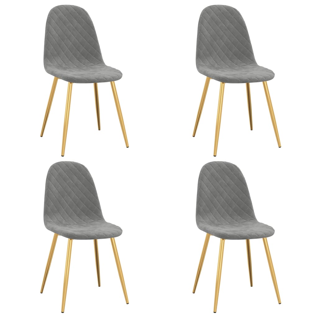 Eetkamerstoelen 4 st fluweel lichtgrijs is nu te koop bij PeponiXL, paradijselijk wonen!