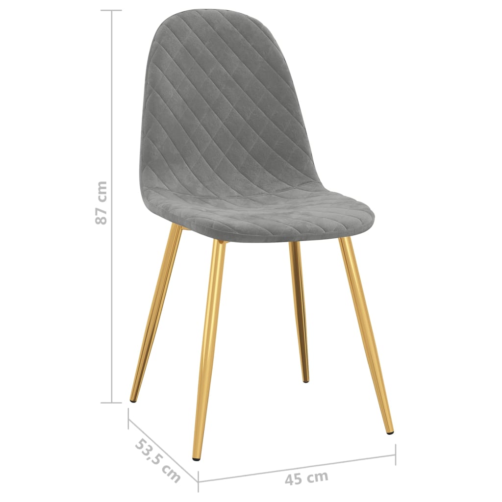 Eetkamerstoelen 4 st fluweel lichtgrijs is nu te koop bij PeponiXL, paradijselijk wonen!