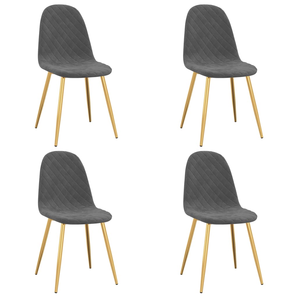 Eetkamerstoelen 4 st fluweel donkergrijs is nu te koop bij PeponiXL, paradijselijk wonen!