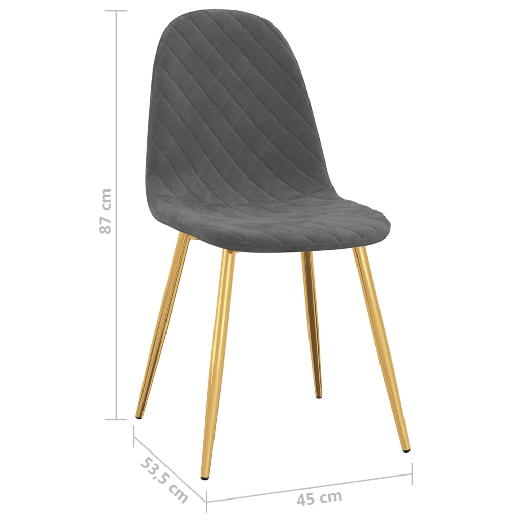 Eetkamerstoelen 4 st fluweel donkergrijs is nu te koop bij PeponiXL, paradijselijk wonen!
