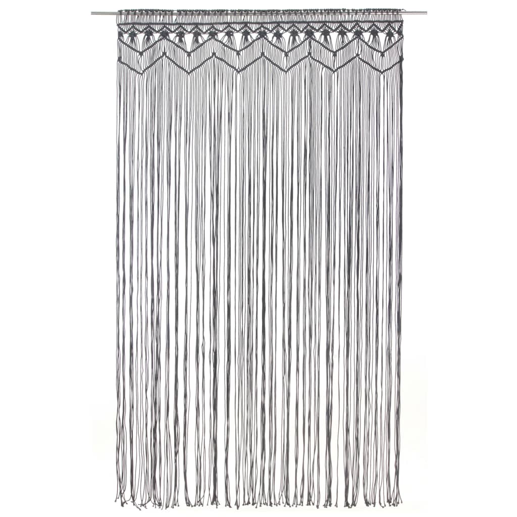 Gordijn macramé 140x240 cm katoen antraciet is nu te koop bij PeponiXL, paradijselijk wonen!